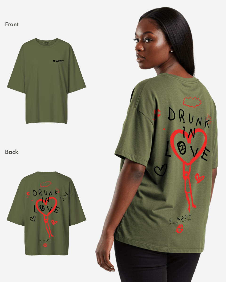 G West Womens Oversized Drunk In Love Tee