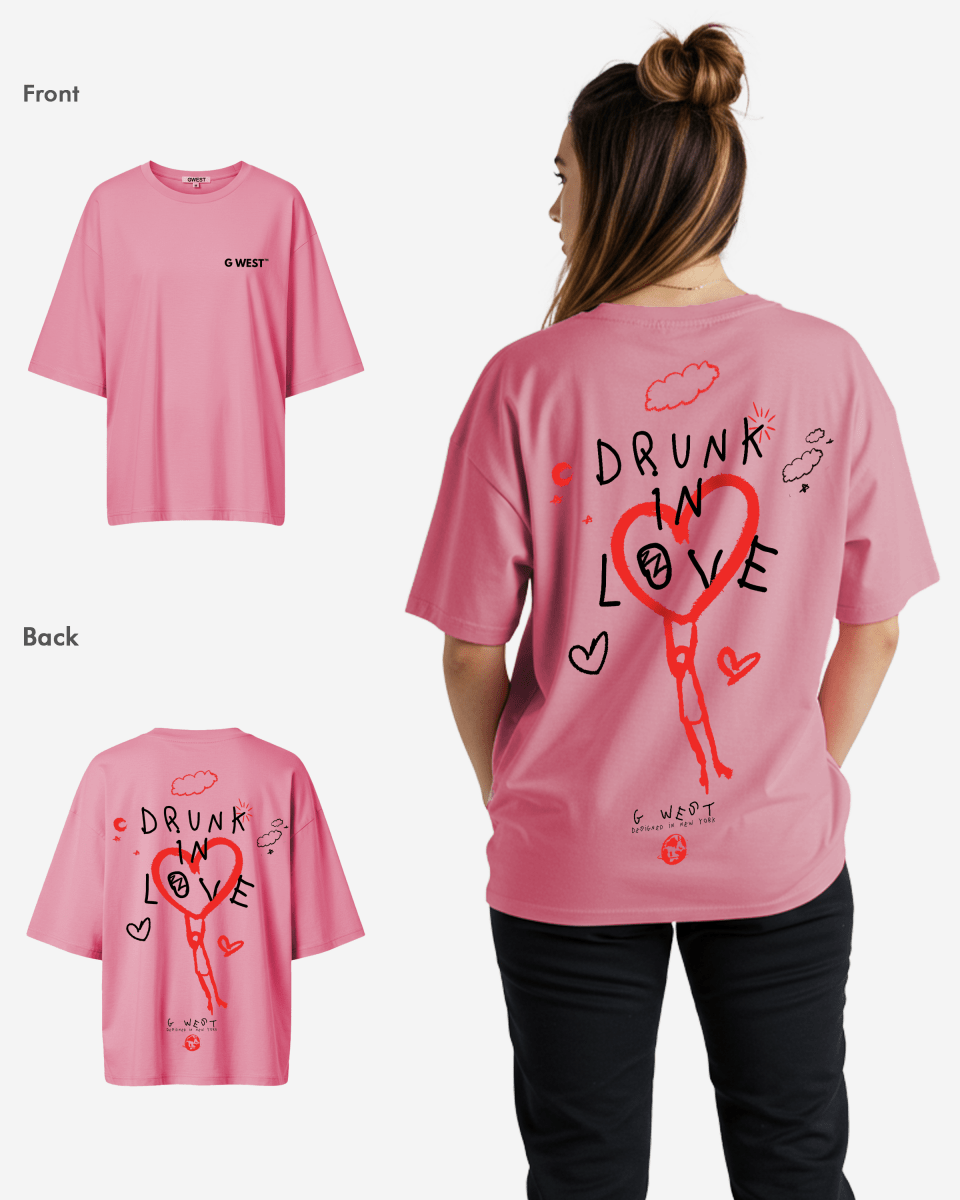 G West Womens Oversized Drunk In Love Tee