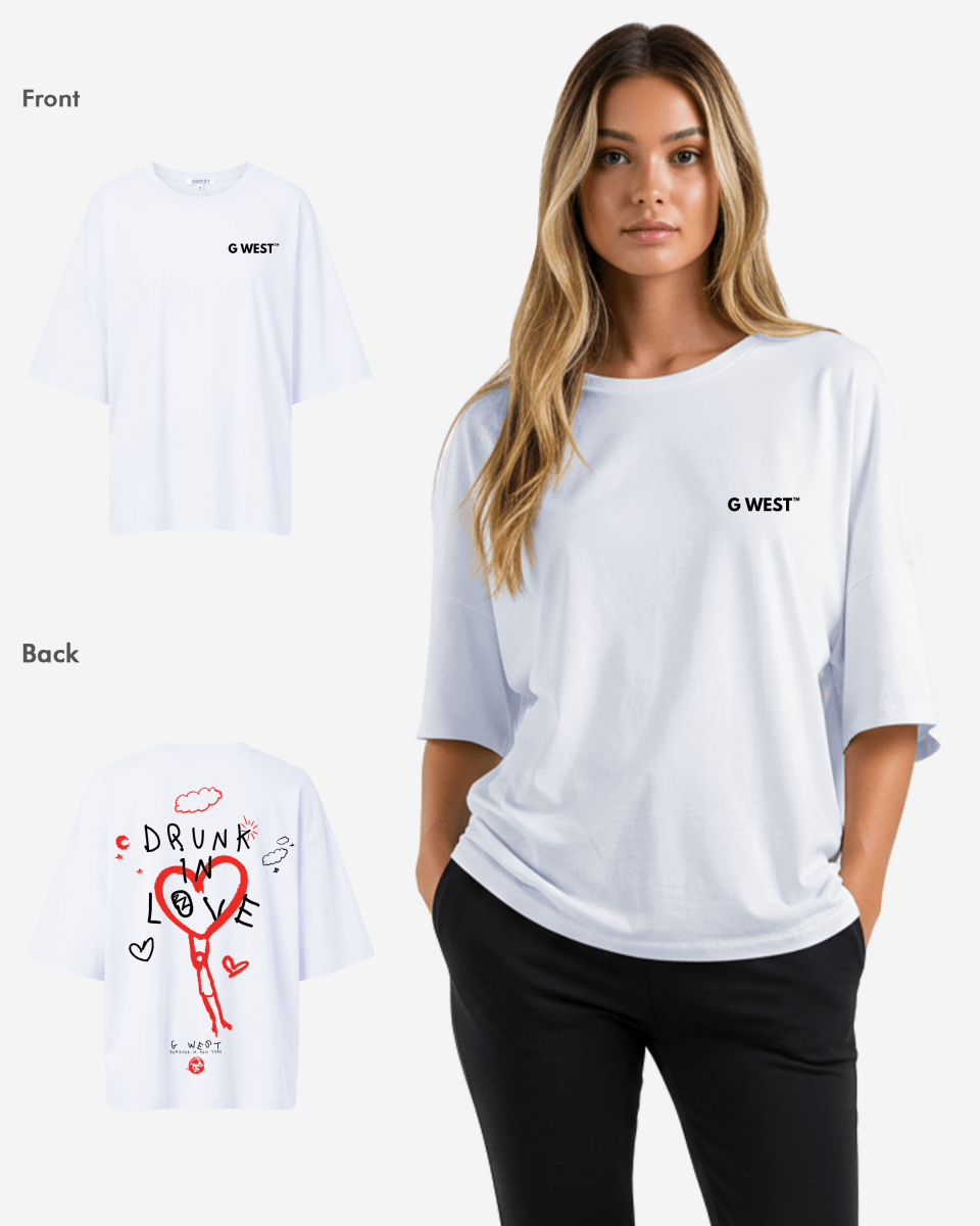 G West Womens Oversized Drunk In Love Tee