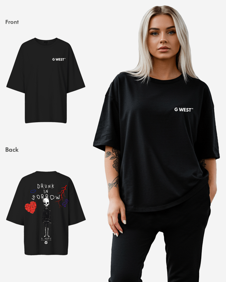 G West Womens Oversized Drunk In Sorrow Tee
