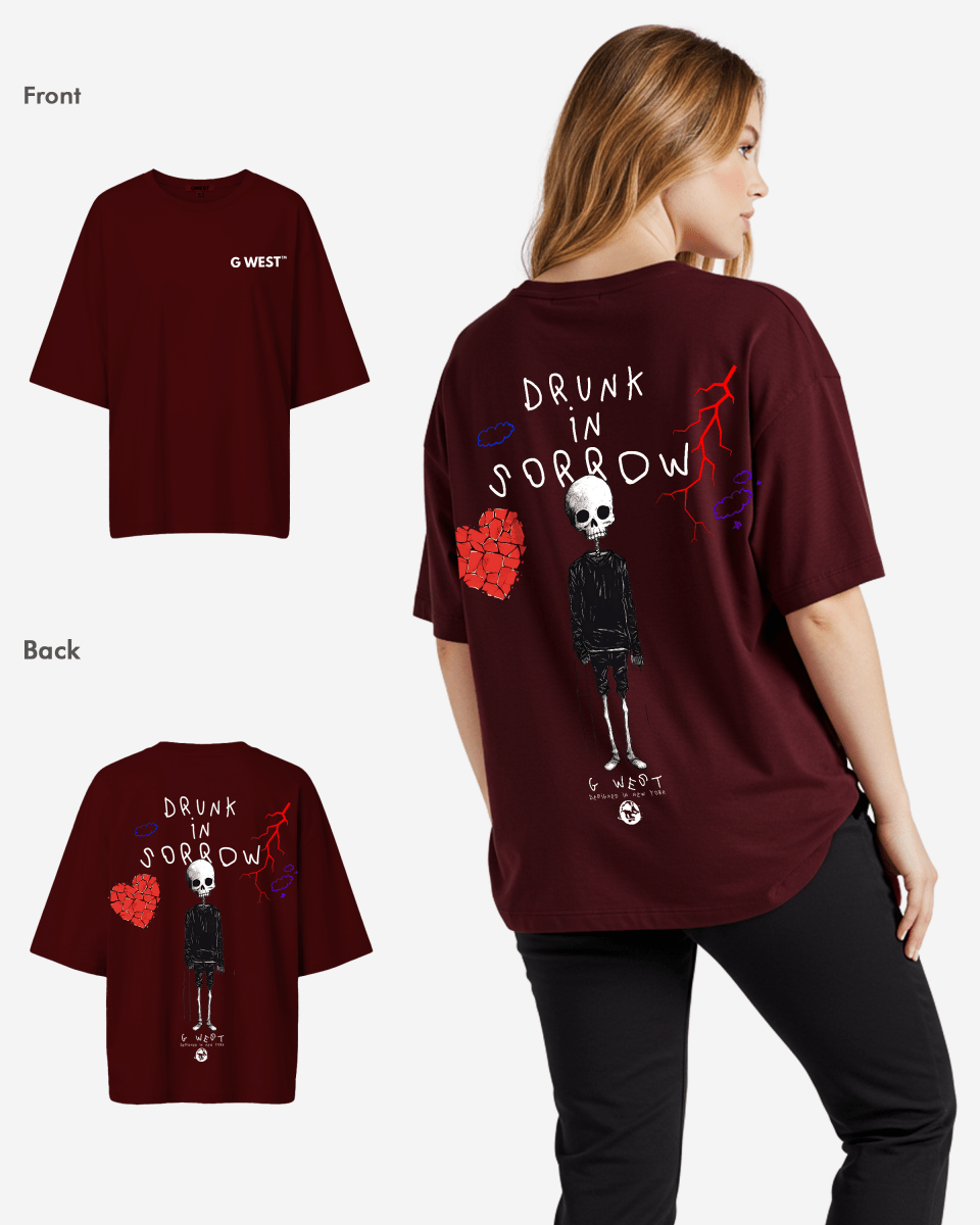 G West Womens Oversized Drunk In Sorrow Tee