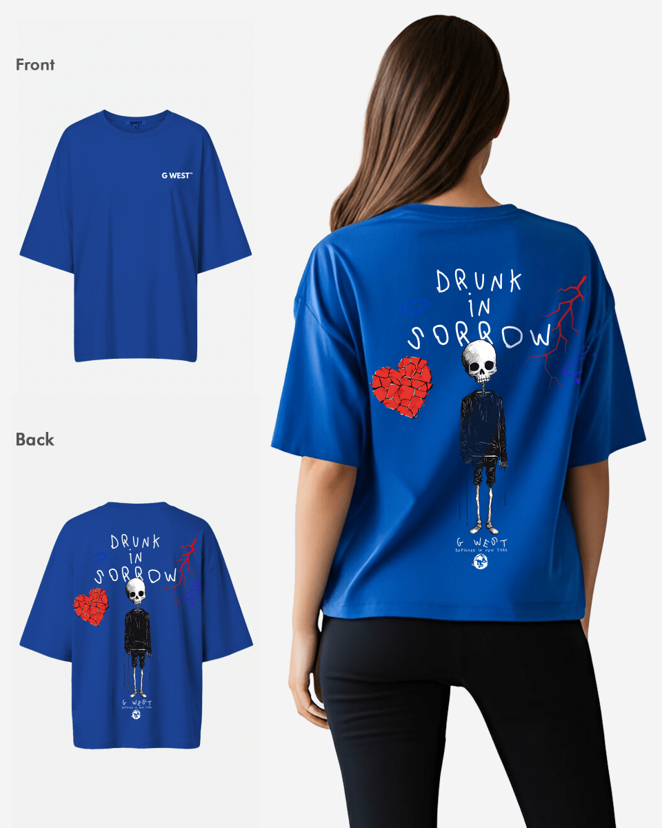 G West Womens Oversized Drunk In Sorrow Tee