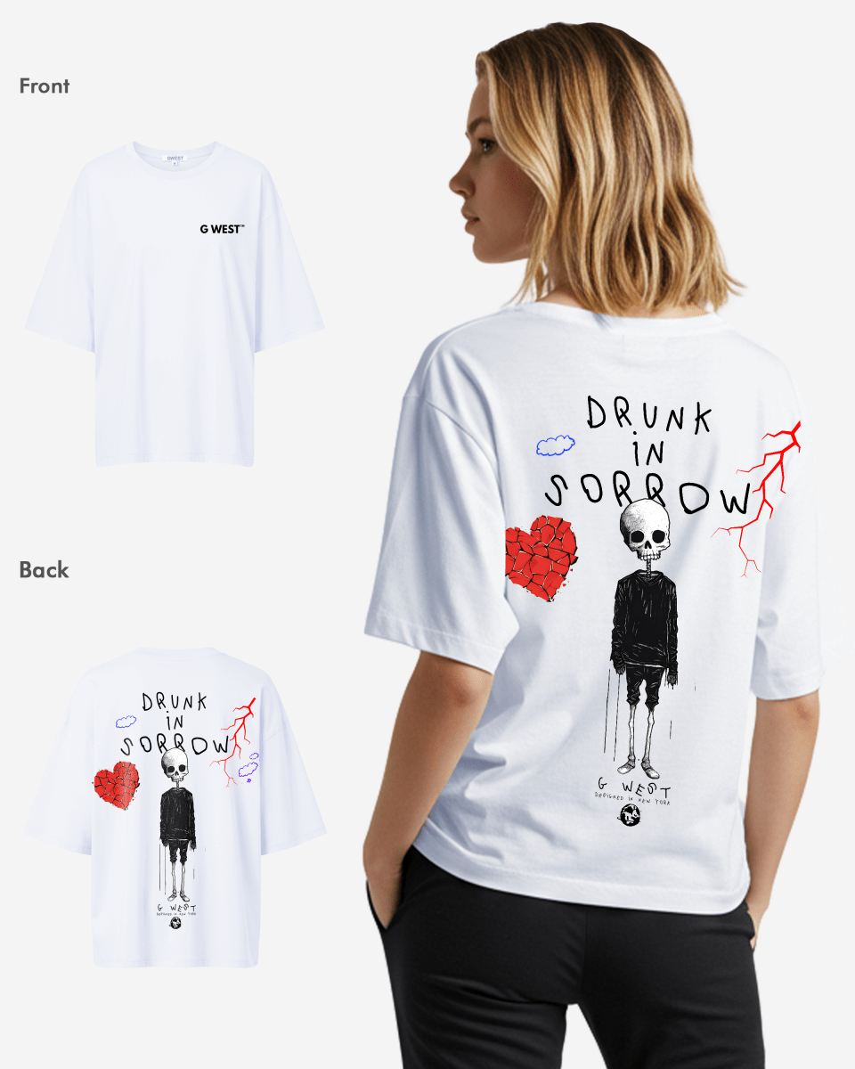 G West Womens Oversized Drunk In Sorrow Tee