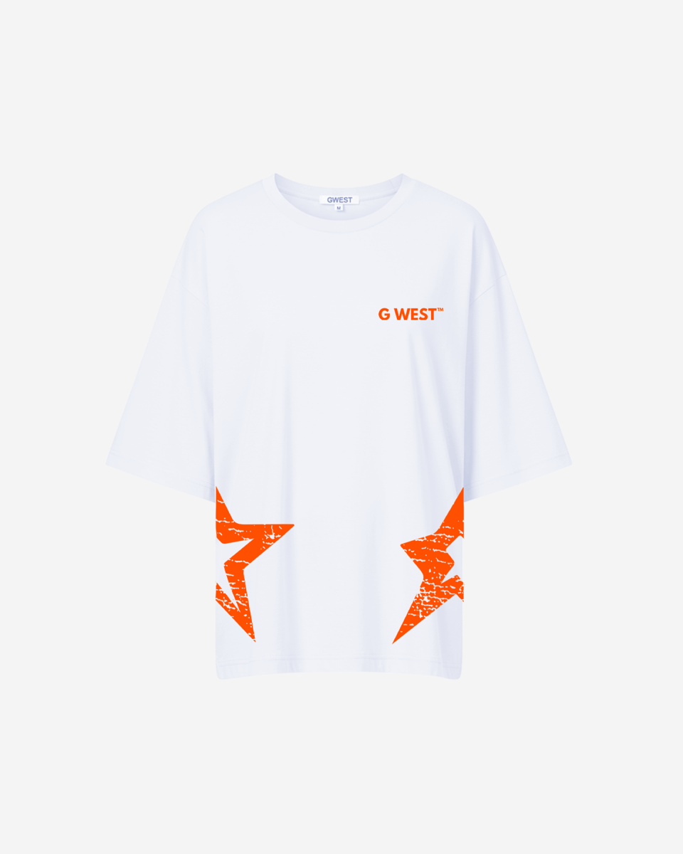 G West Womens Oversized New York Arch Logo With Star Tee