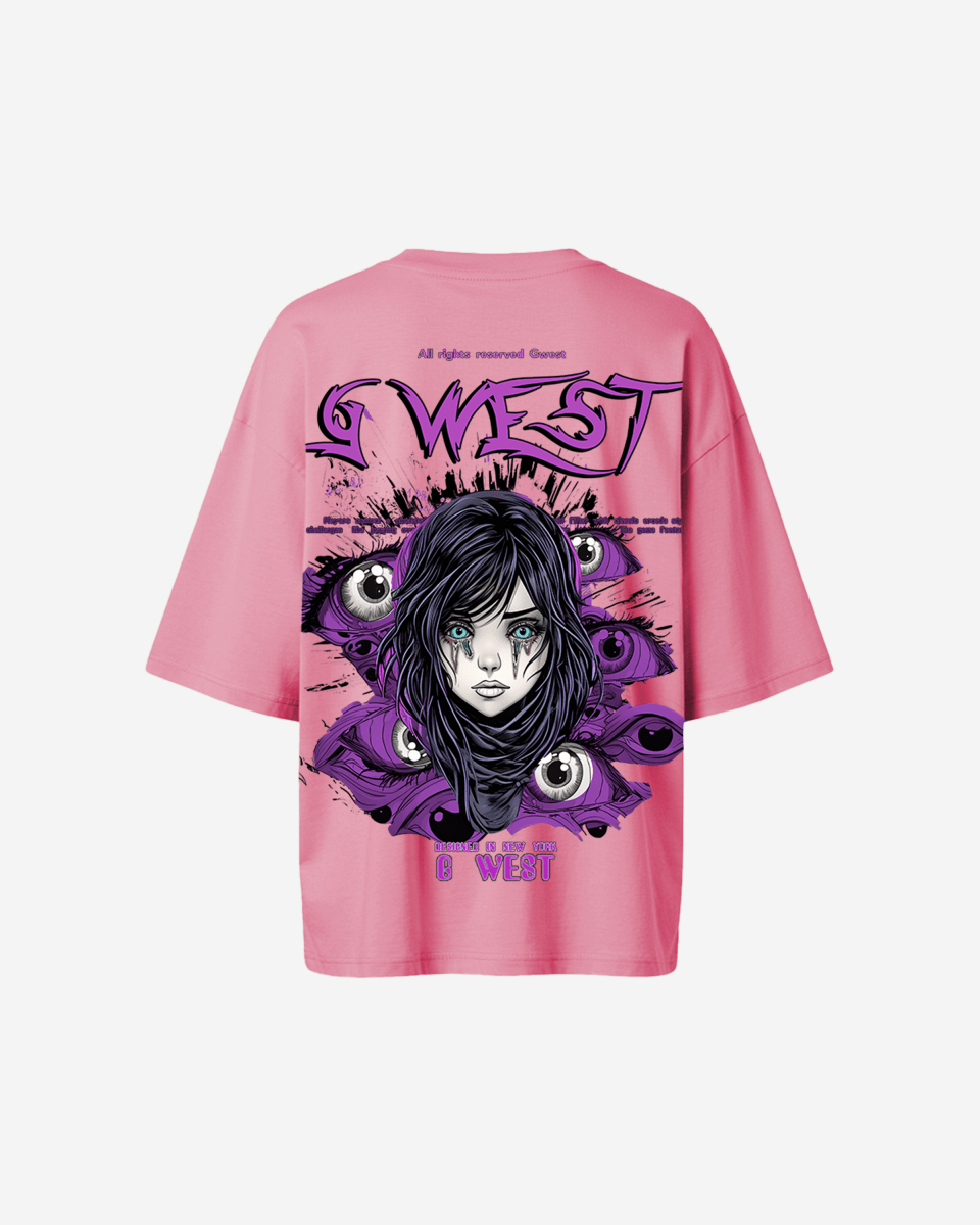 G West Womens Oversized Purple Eye Tee