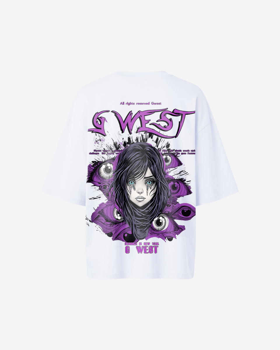 G West Womens Oversized Purple Eye Tee