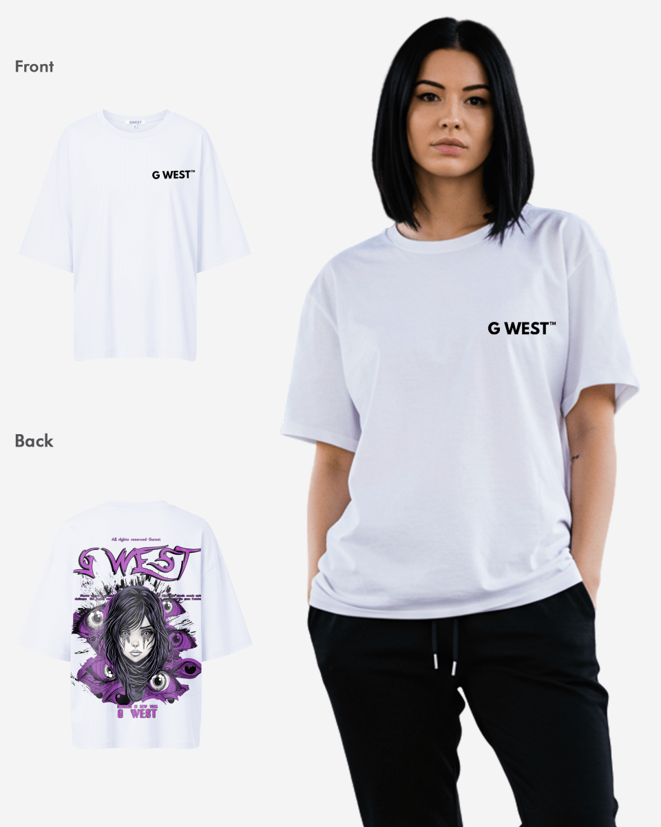 G West Womens Oversized Purple Eye Tee