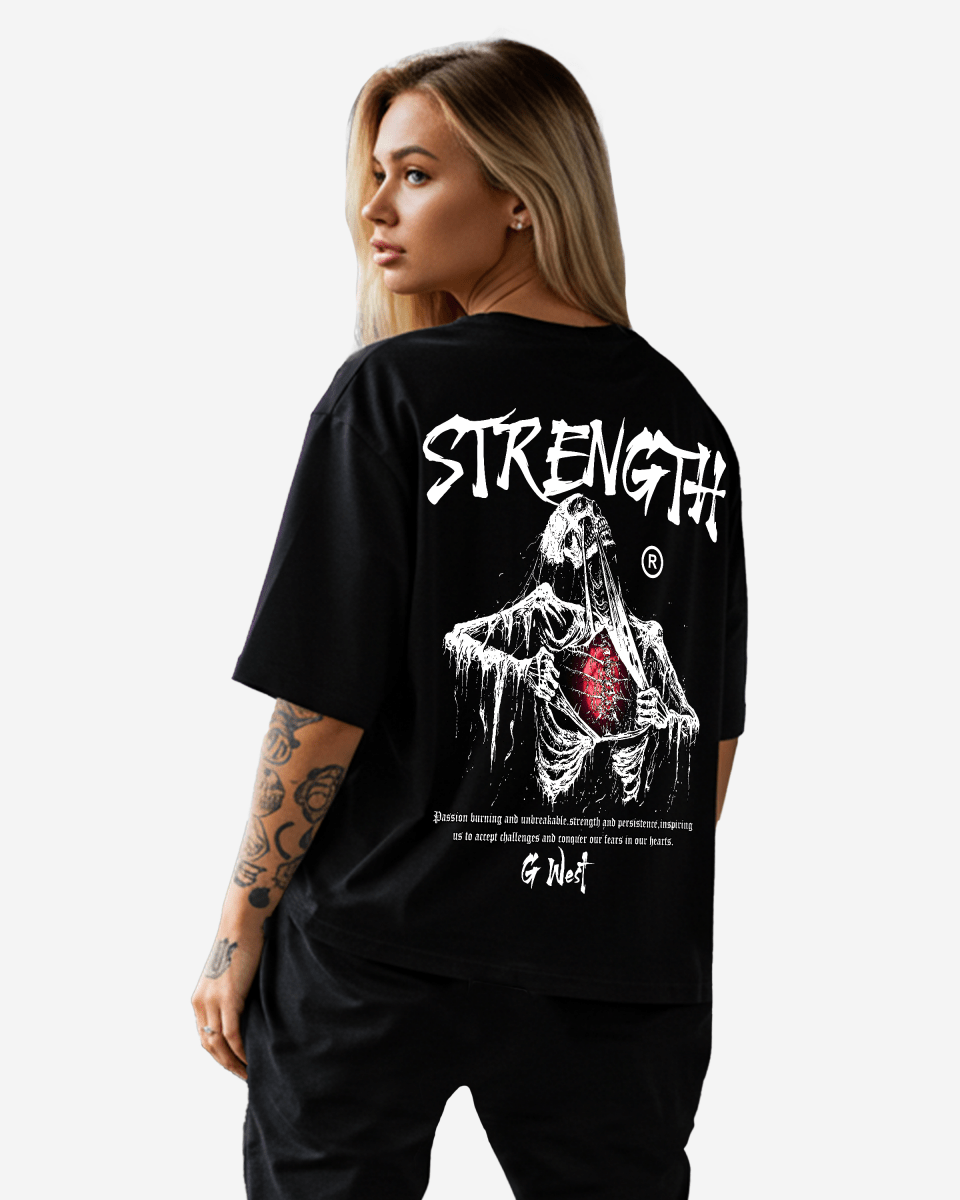 G West Womens Oversized Ripping Skeleton Tee
