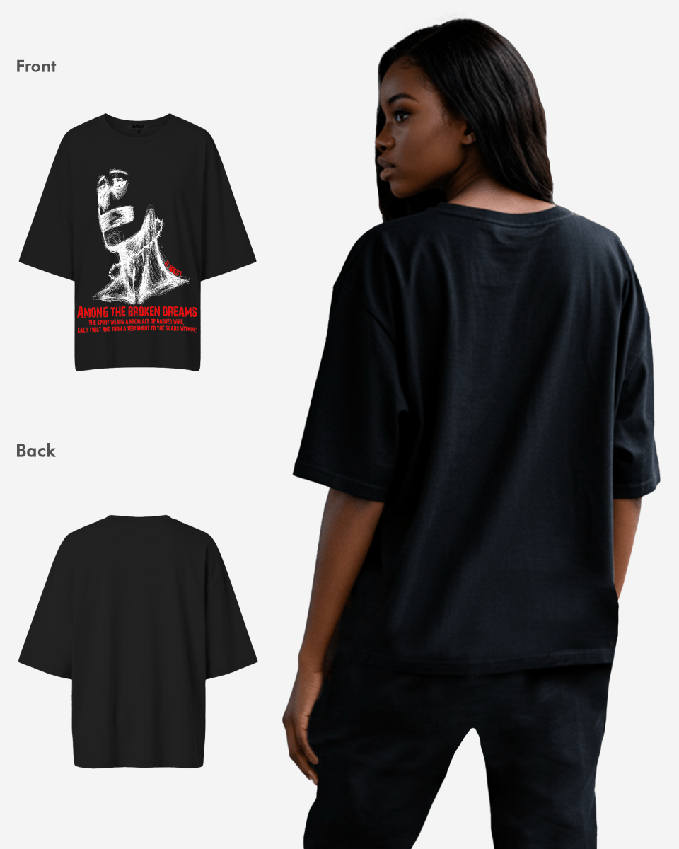 G West Womens Oversized Sinner Black Tee