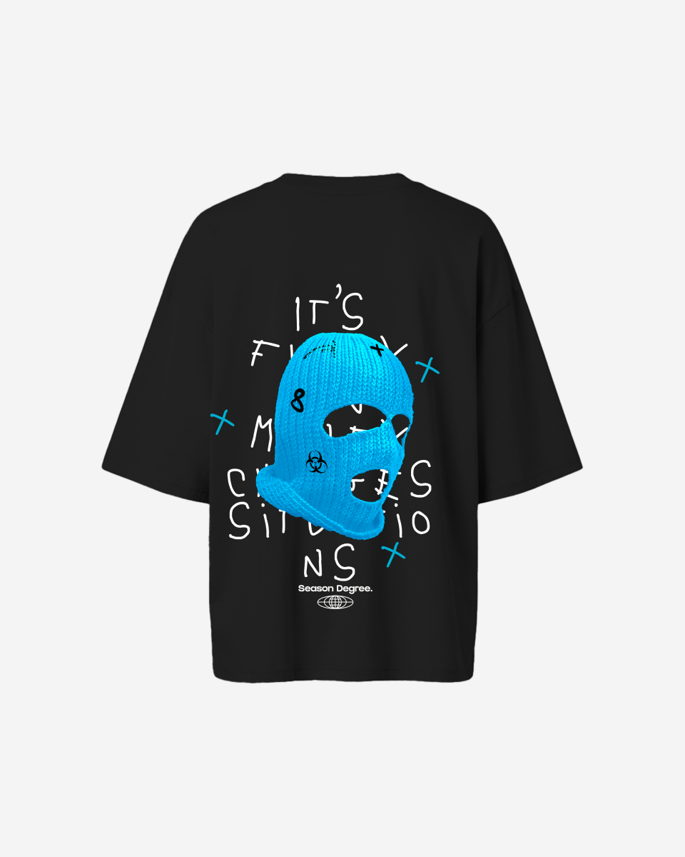 G West Womens Oversized True Blue Ski Mask Oversized Tee