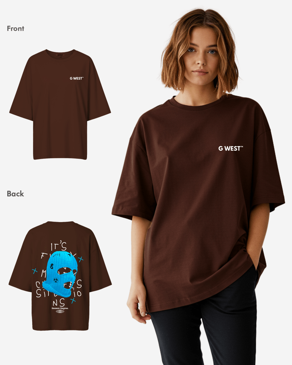 G West Womens Oversized True Blue Ski Mask Oversized Tee