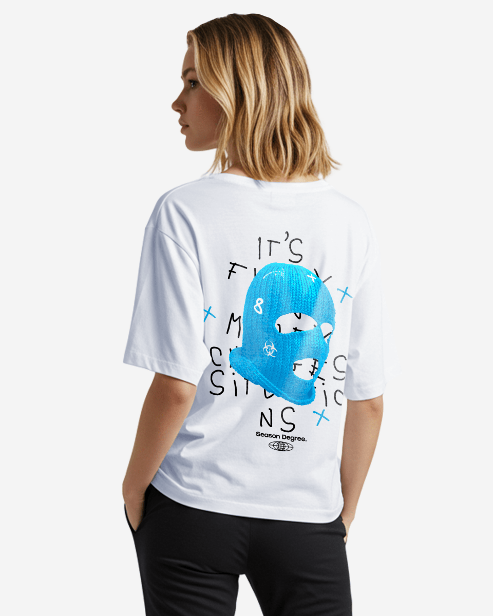 G West Womens Oversized True Blue Ski Mask Oversized Tee