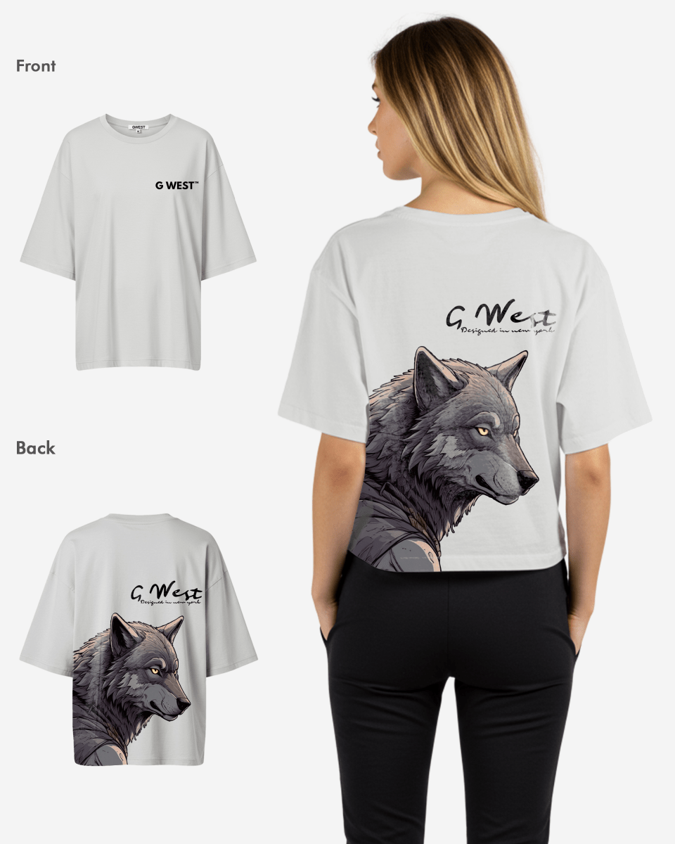 G West Womens Oversized Wolf T Shirt