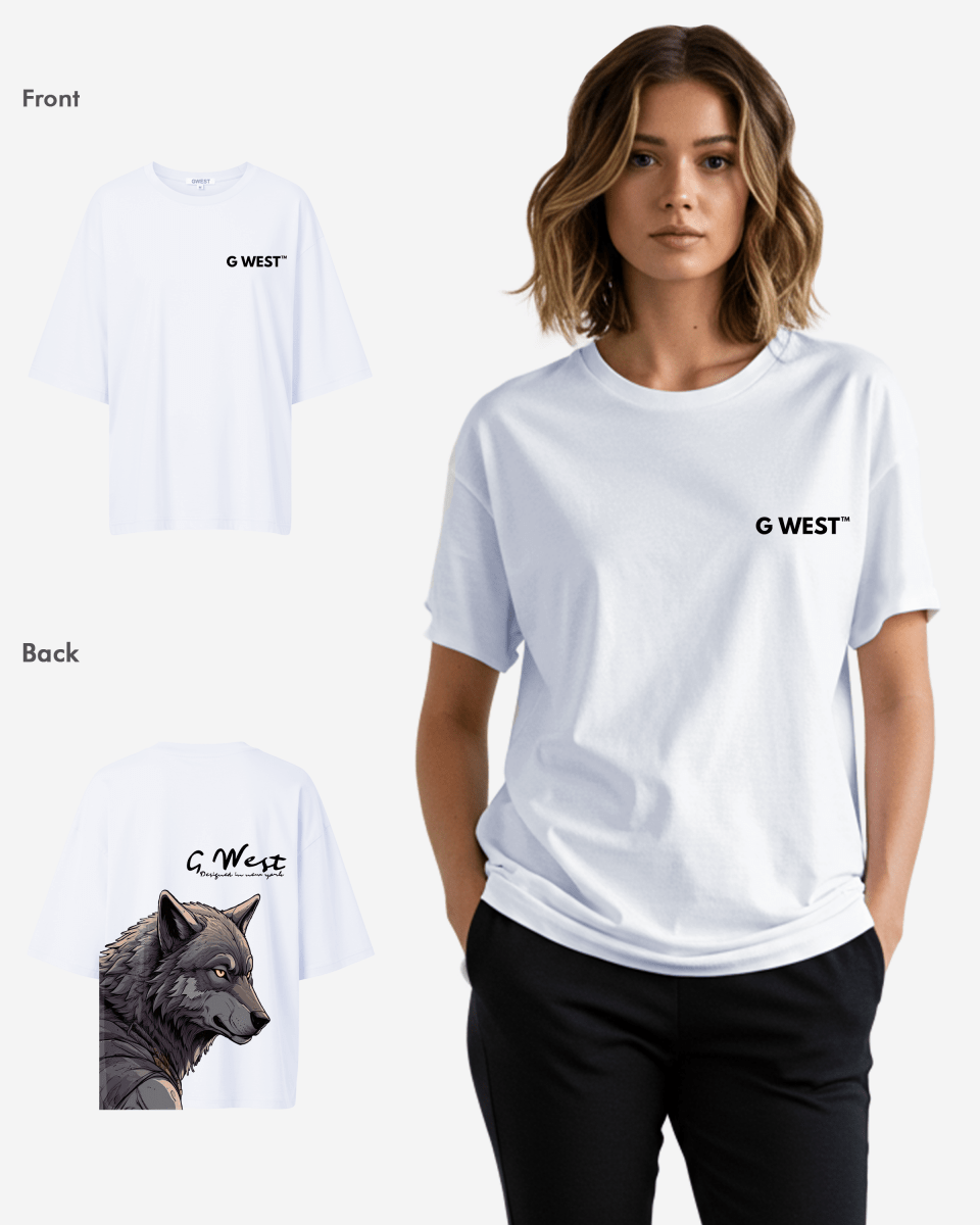 G West Womens Oversized Wolf T Shirt