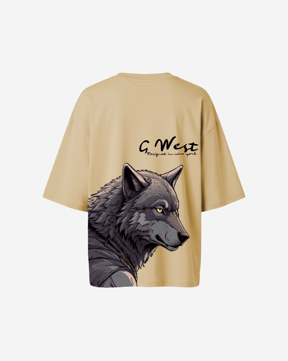 G West Womens Oversized Wolf T Shirt