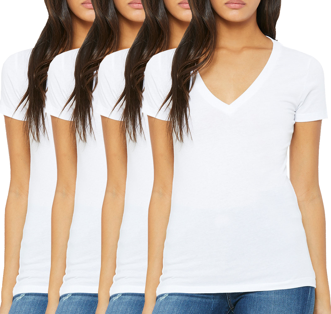Thin white v sales neck t shirts